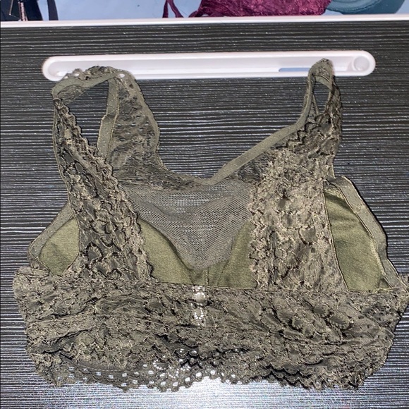 Lace Bralette in Olive Green - Picture 2 of 3
